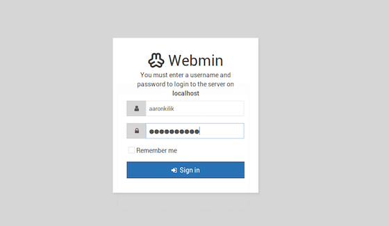 Webmin-Login