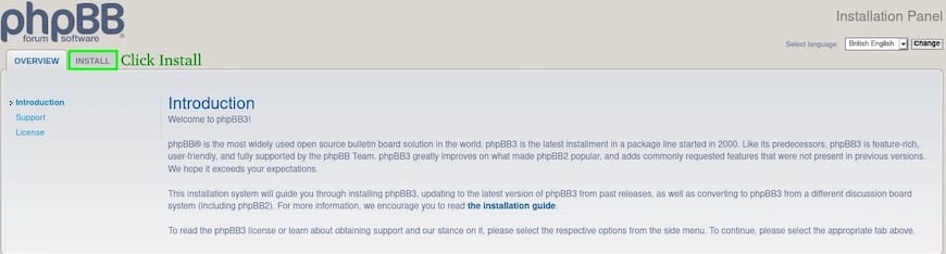 phpbb-install-main-window
