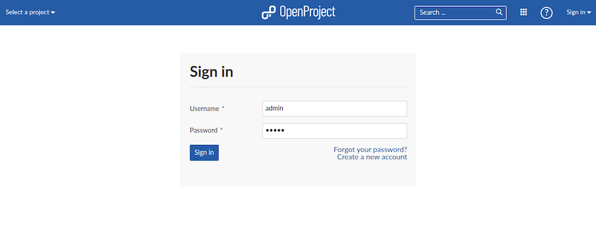openproject-web-interface