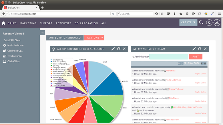 suitecrm-web-interface