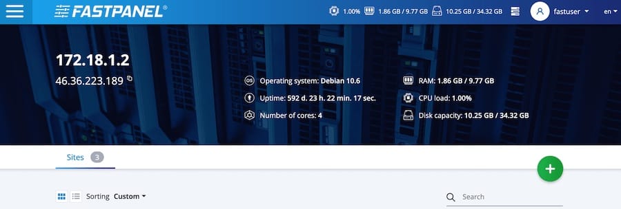 fastpanel-web-interface-1 如何在 Ubuntu 20.04 LTS 上安装 FastPanel