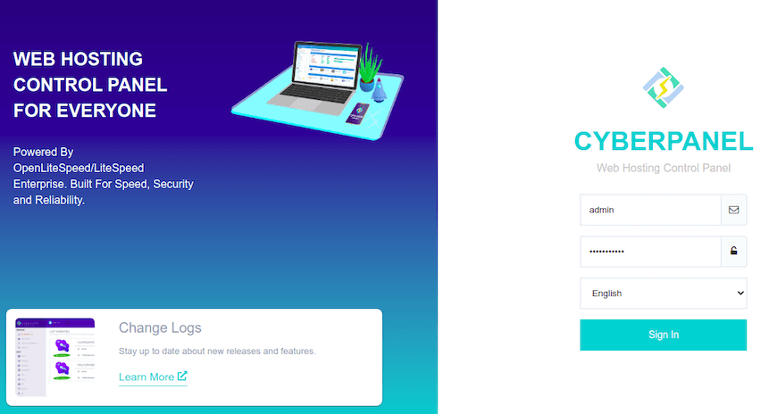 cyberpanel-login-page