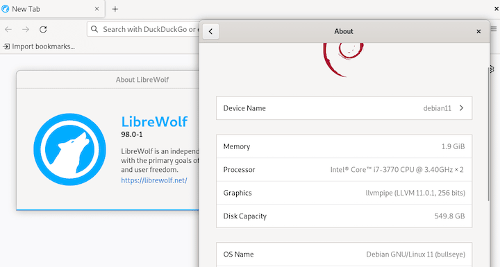 LibreWolf-browser-Debian