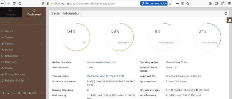 webmin-dashboard