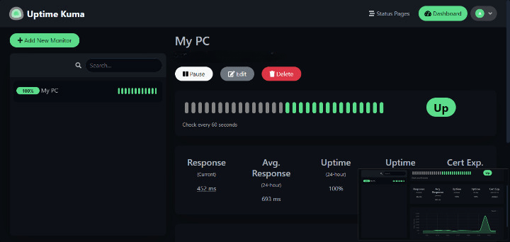 Uptime-Kuma-interface