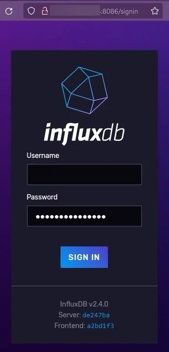 influxdb-login-page