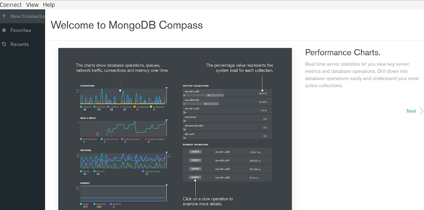 MongoDB-compass-interface