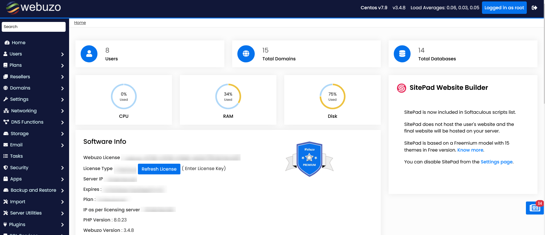 webuzo-panel 如何在AlmaLinux 9上安装Webuzo。